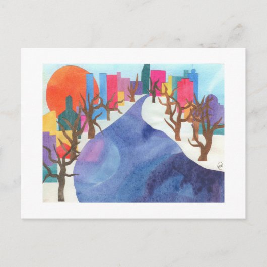 Charles River in Wintertime Briefkaart (Voorkant)