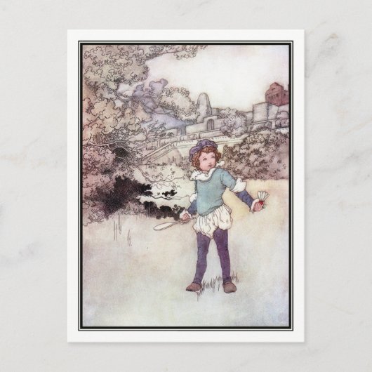 Charles Robinson -  jongen die Badminton speelt Briefkaart (Voorkant)