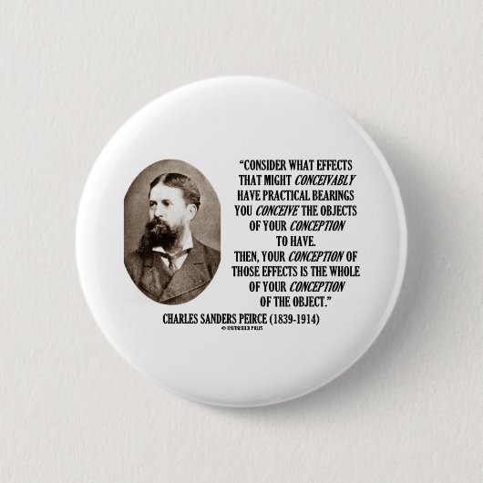 Charles Sanders Peirce Effects Objects Conception Ronde Button 5,7 Cm (Voorkant)