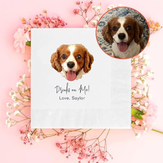 Charles Spaniel Dog Drink Op Mij Gepersonaliseerd Servet