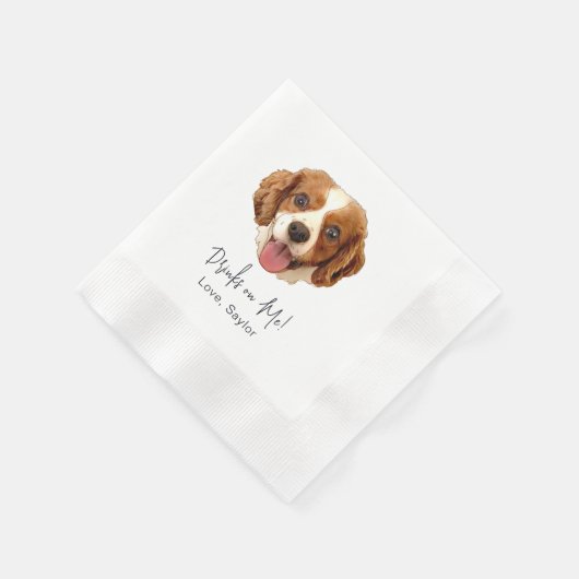 Charles Spaniel Dog Drink Op Mij Gepersonaliseerd Servet (Hoek)