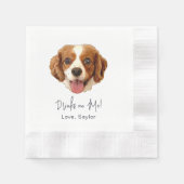 Charles Spaniel Dog Drink Op Mij Gepersonaliseerd Servet (Voorkant)