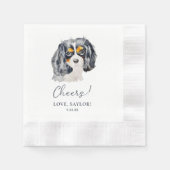 Charles Spaniel Hond Gepersonaliseerde Proost Servet (Voorkant)