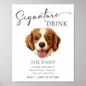 Charles Spaniel Hondenbruiloft Handtekening Drink  Poster (Voorkant)