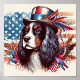 Charles spaniels bij USA Veteran Day Poster