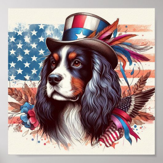 Charles spaniels bij USA Veteran Day Poster (Voorkant)