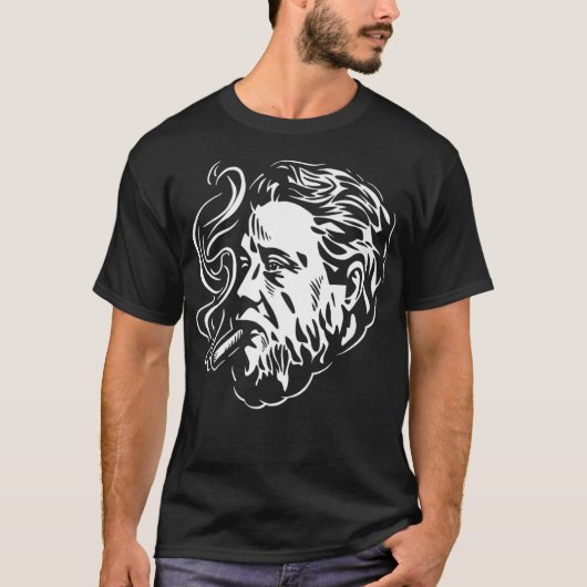 Charles Spurgeon Roking a Cigar Premium T-shirt (Voorkant)