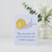 Charles Spurgeon Snail Perseverence Quote Briefkaa Briefkaart (Staand voorkant)