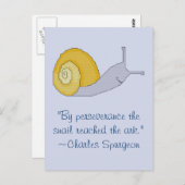 Charles Spurgeon Snail Perseverence Quote Briefkaa Briefkaart (Voorkant / Achterkant)