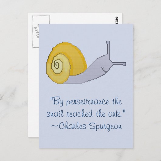 Charles Spurgeon Snail Perseverence Quote Briefkaa Briefkaart (Voorkant / Achterkant)