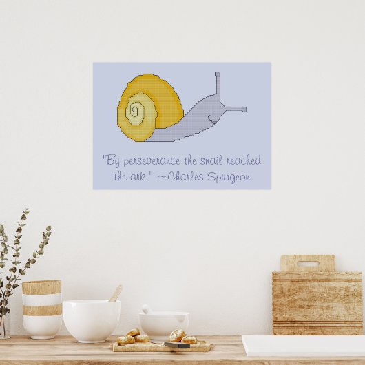 Charles Spurgeon Snail Perseverence Quote Poster (Keuken)