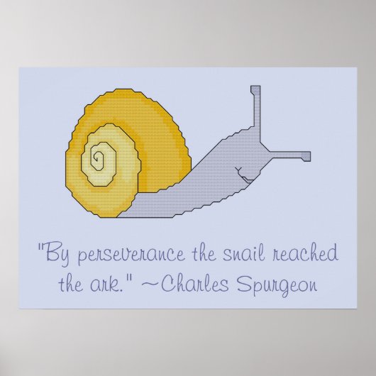 Charles Spurgeon Snail Perseverence Quote Poster (Voorkant)