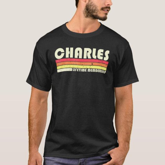 Charles Surname Retro  80-90-jarige Reu T-shirt (Voorkant)