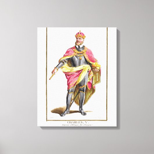 Charles V (1500-58) van 'Receuil des Estampes', re Canvas Afdruk (Voorkant)