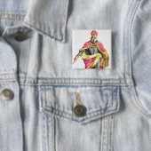 Charles V (1500-58) van 'Receuil des Estampes', re Vierkante Button 5,1 Cm (In situ)