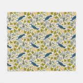Charles Voysey Tussen de bladeren met Bluebirds Fleece Deken (Voorkant (Horizontaal))