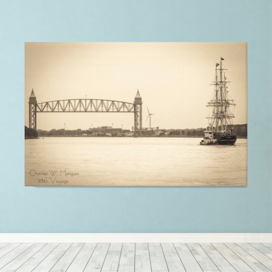 Charles W. Morgan 38th Voyage Canvas Afdruk (Insitu (Houten vloer))