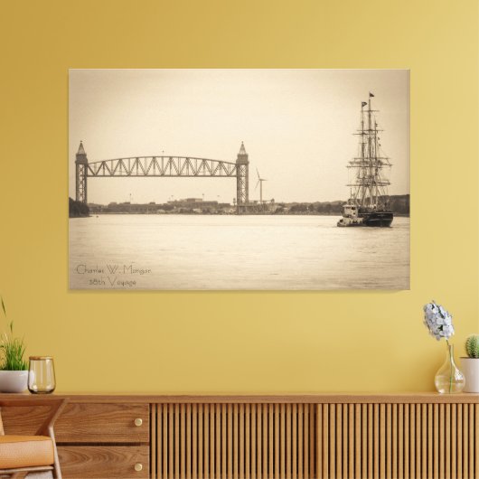 Charles W. Morgan 38th Voyage Canvas Afdruk (Insitu (Woonkamer))