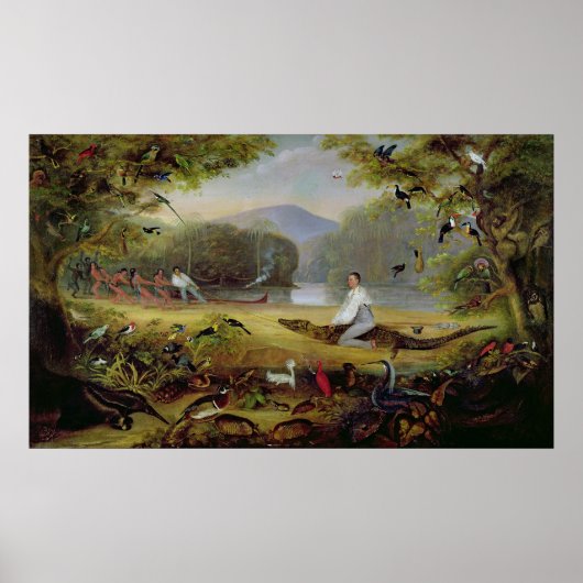 Charles Waterton die een kayman vangt, 1825-26 Poster (Voorkant)