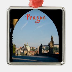 Charlesbrug in Praag, Tsjechische Republiek Metalen Ornament