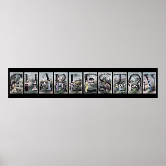 CHARLESTON  Alfabet Letter Name Art Poster (Voorkant)