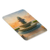 Charleston ananas fontein Waterverf zonsondergang Magneet (Rechterzijde)