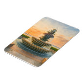 Charleston ananas fontein Waterverf zonsondergang Magneet (Linkerzijde)