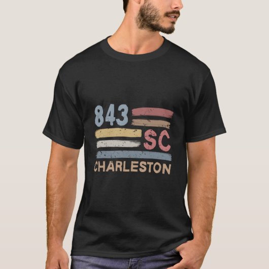 Charleston Area 843 Inwoners staat South Carolina T-shirt (Voorkant)
