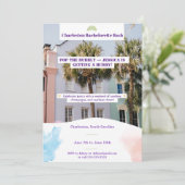 Charleston Bachelorette Bash Uitnodiging (Staand voorkant)