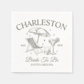 Charleston Bachelorette Bruid To Be Party Servet (Voorkant)
