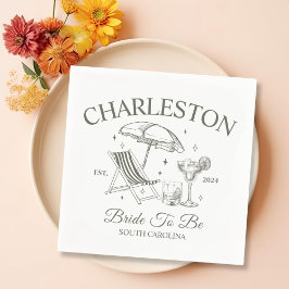 Charleston Bachelorette Bruid To Be Party Servet