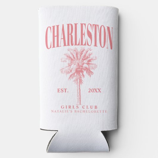 Charleston Bachelorette Custom Luxe Sociale Club Seltzer Blikjeskoeler (Achterkant)