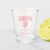 Charleston Bachelorette Custom Luxe Sociale Club Shot Glas (Voorkant)