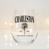 Charleston Bachelorette Custom Luxe Sociale Club Wijnglas Zonder Voet
