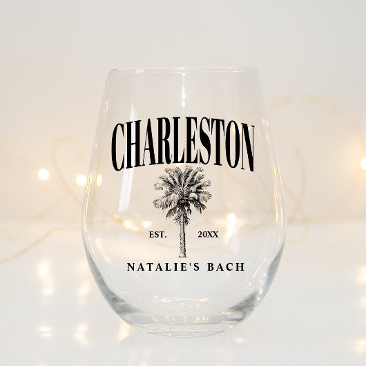Charleston Bachelorette Custom Luxe Sociale Club Wijnglas Zonder Voet