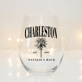 Charleston Bachelorette Custom Luxe Sociale Club Wijnglas Zonder Voet