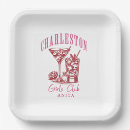 Charleston Bachelorette Custom meisjes club Papieren Bordje