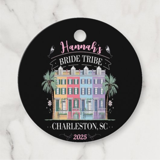  Charleston Bachelorette Party T-shirt Bedankjes Labels (Voorkant)
