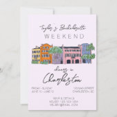 Charleston Bachelorette uitnodiging & details (Voorkant)