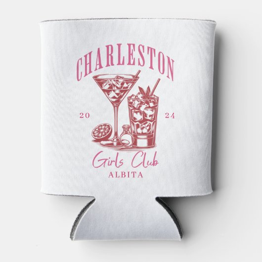 Charleston Bachelorette Weekend Roze Blikjeskoeler (Voorkant)