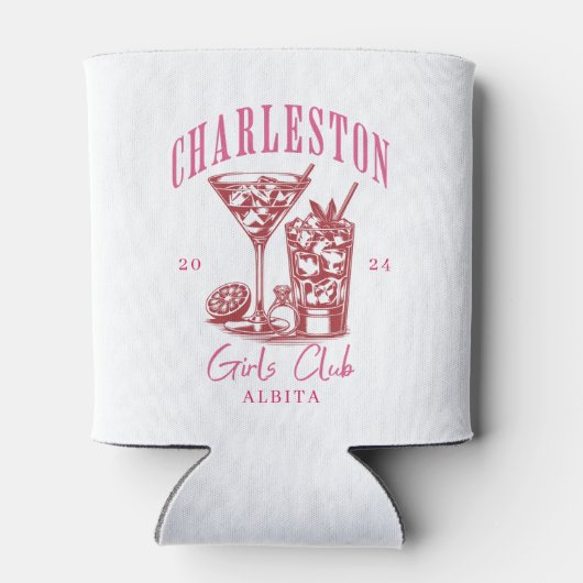 Charleston Bachelorette Weekend Roze Blikjeskoeler (Achterkant)