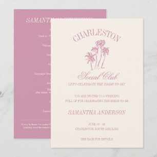 Charleston Bachelorette Weekend Roze Sociale Club Kaart