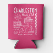 Charleston Beach Bachelorette Party Doodle Tekenin Blikjeskoeler (Voorkant)