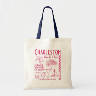 Charleston Beach Bachelorette Party Doodle Tekenin Tote Bag