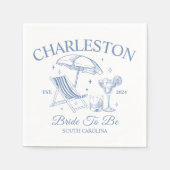 Charleston Blue Bachelorette bruid om feest te zij Servet (Voorkant)