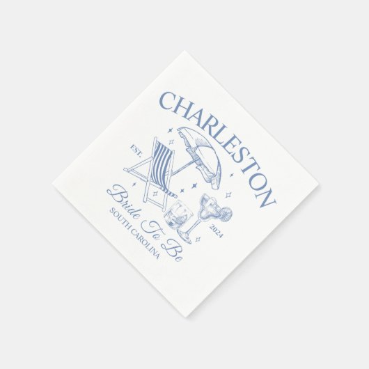 Charleston Blue Bachelorette bruid om feest te zij Servet (Hoek)