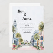 Charleston bruiloft bestemming uitnodiging (Voorkant / Achterkant)