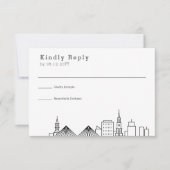 Charleston bruiloft | Gestileerde Skyline RSVP (Voorkant)