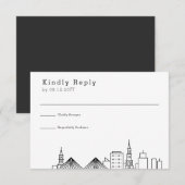 Charleston bruiloft | Gestileerde Skyline RSVP (Voorkant / Achterkant)