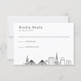 Charleston bruiloft | Gestileerde Skyline RSVP Kaartje